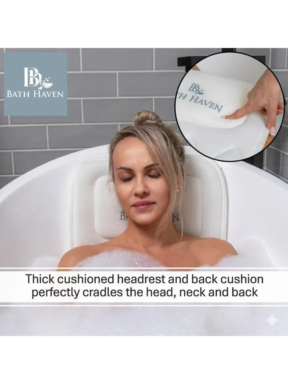 Luxurious Bath Pillow for Tub - Soft 3D Mesh Full Body Mat with Neck & Back